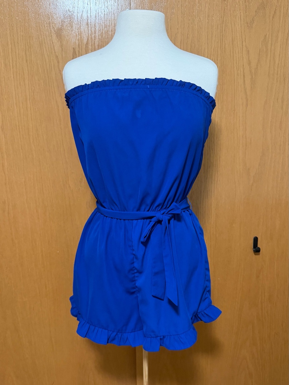 Blue Strapless Romper